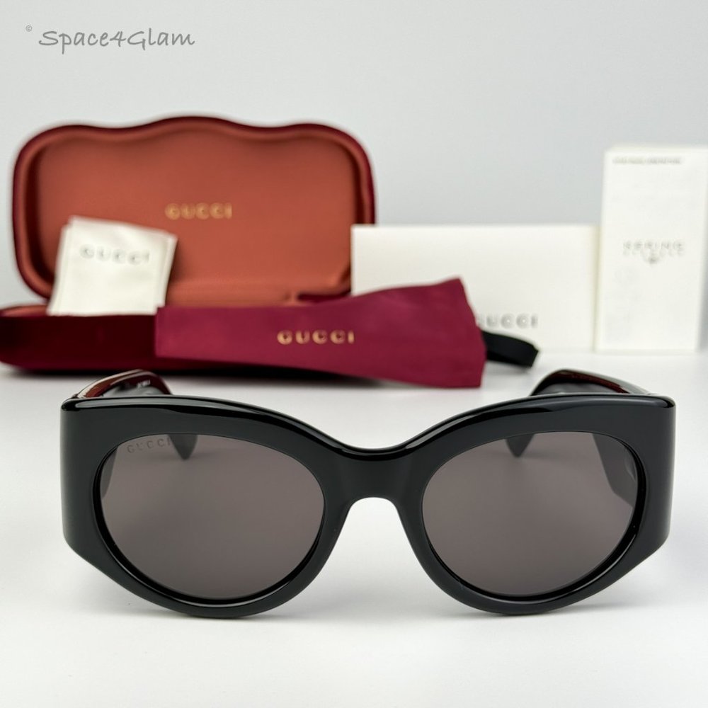 Gucci Men Sunglasses Black Grey Oval GG1544S 001 BRAND NEW
